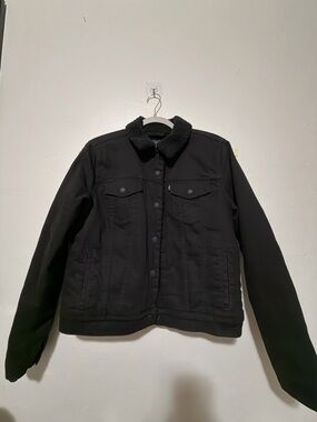 Levi's Black Sherpa-Lined Jean Jacket